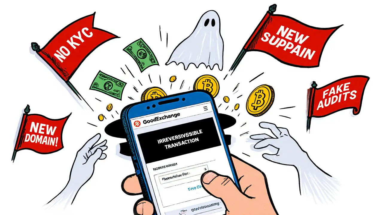 User watching crypto vanish into a black hole from a fake exchange app.