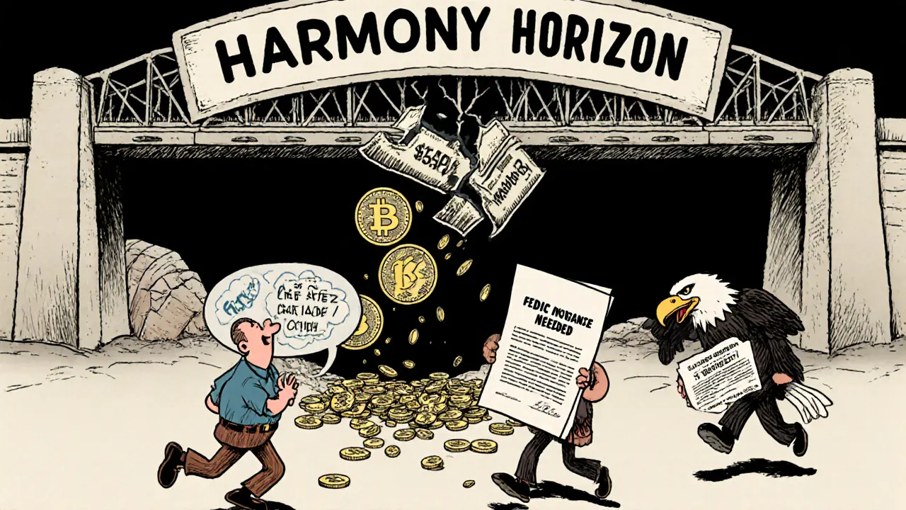 A collapsing bridge drops crypto coins as custodians argue over a broken multisig panel and an SEC eagle approaches.