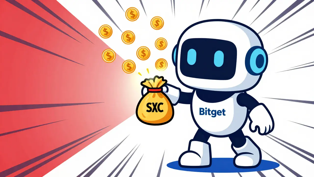 Bitget robot giving points to user in UPA style