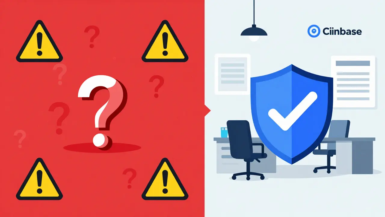 Illustration comparing unsafe ghost exchanges with secure platforms.