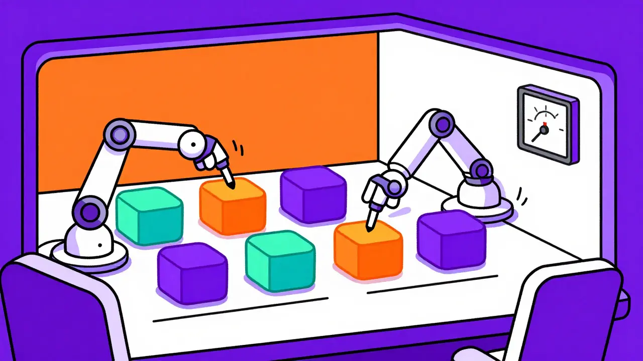 Illustration of code blocks being processed in a virtual machine