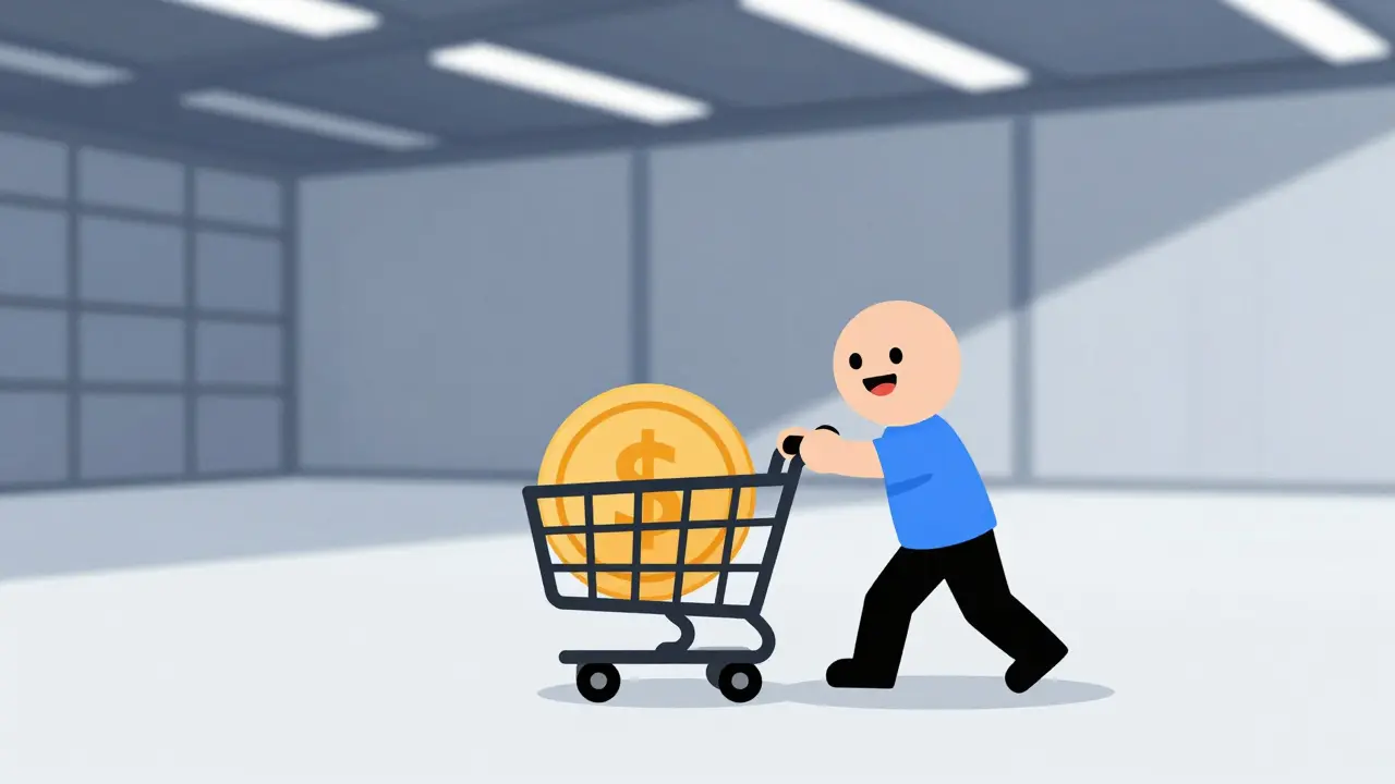 Illustration of low fees vs shallow liquidity in a cartoon style.