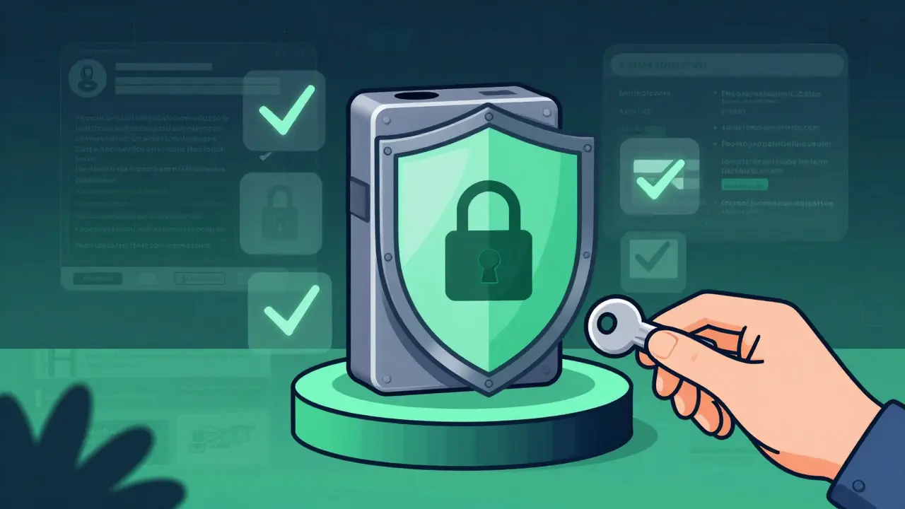 Secure hardware wallet protected by shield against fading phishing threats