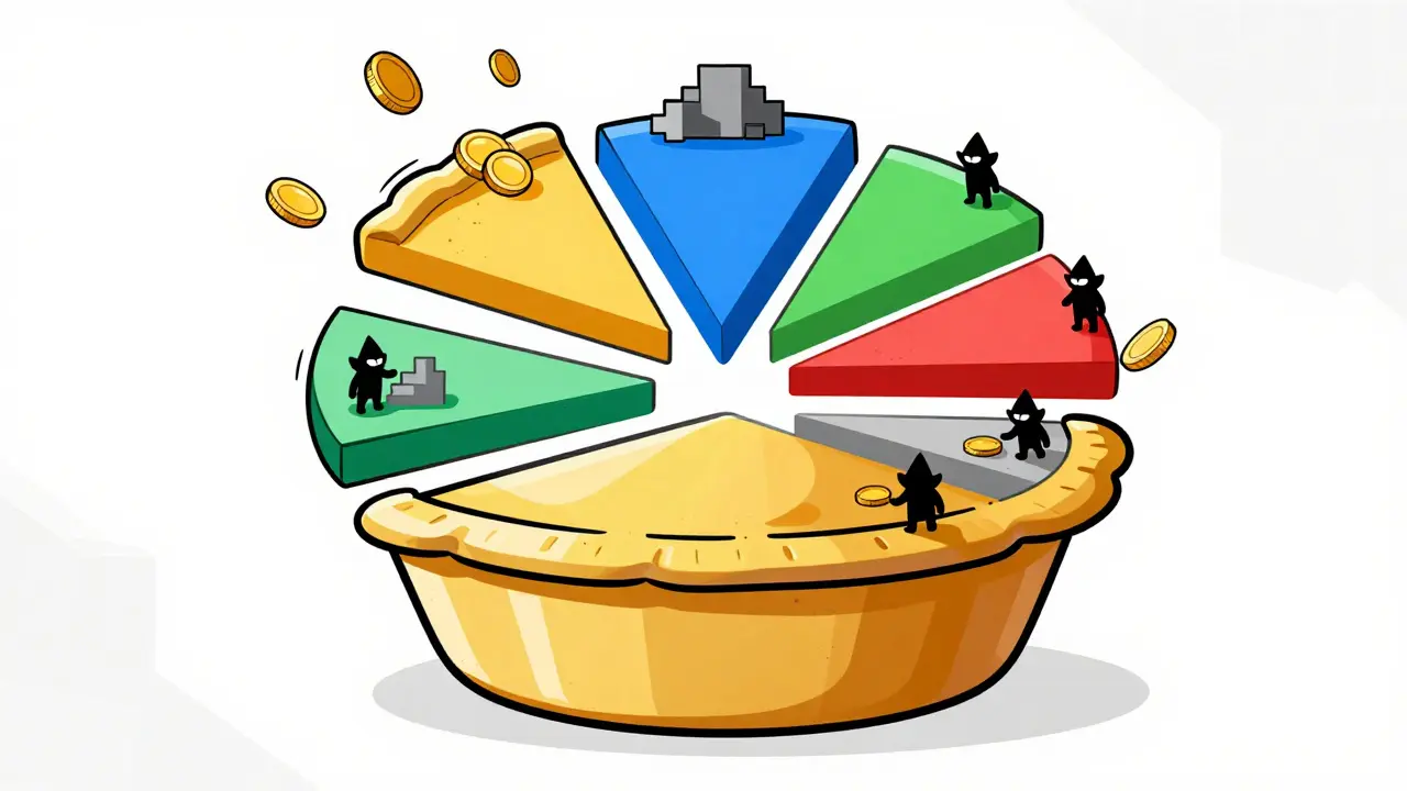 Abstract illustration of token allocation slices