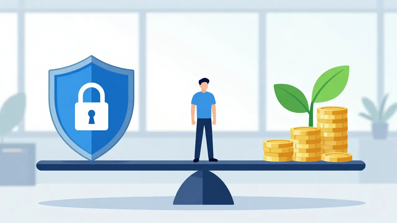 Balance scale illustrating privacy protection vs financial profit