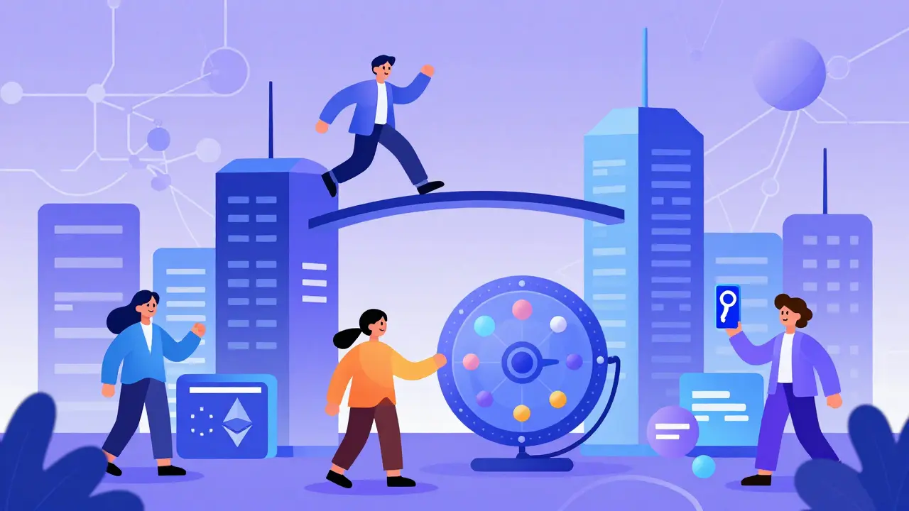 Characters exploring various parts of the Ethereum ecosystem safely