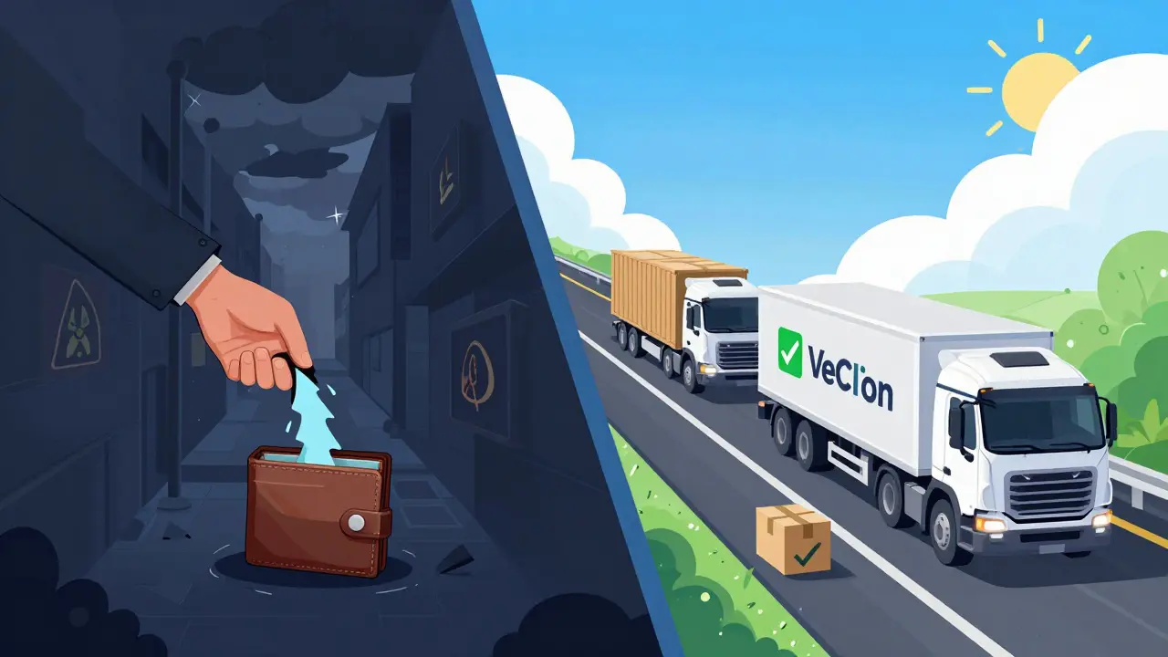 Contrast between risky scams and safe supply chain crypto projects