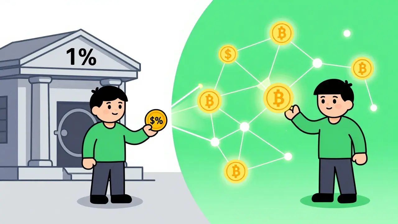 Illustration comparing high fees vs zero-fee crypto payments