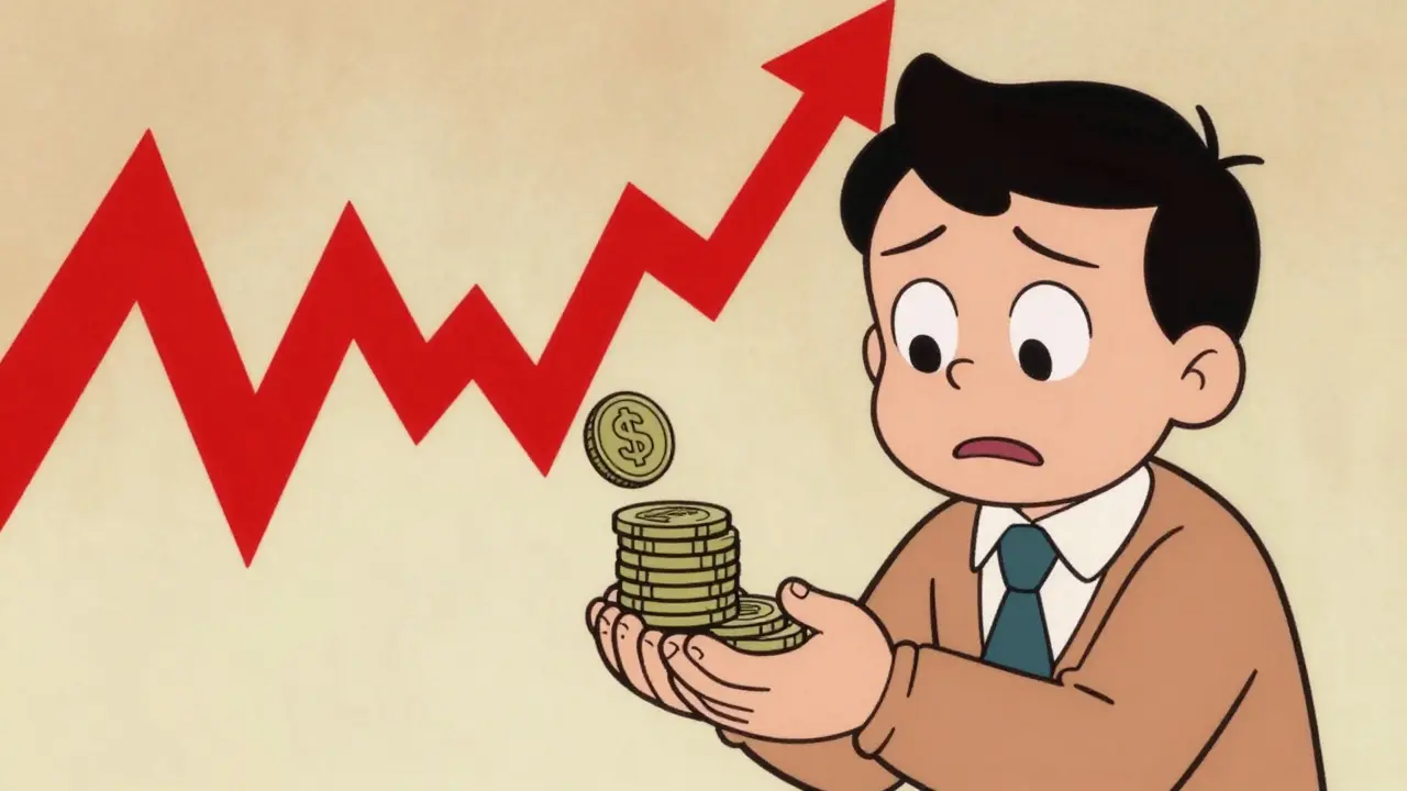Illustration of coins leaking away representing hidden trading fees