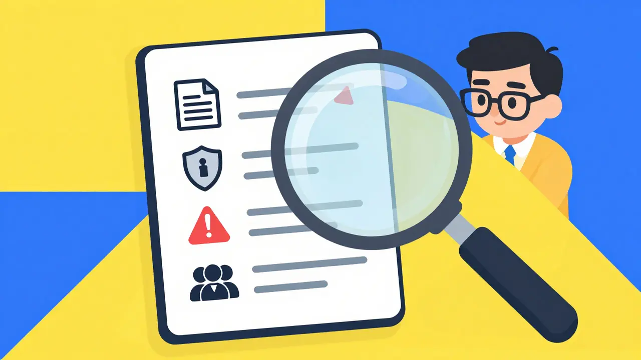 Illustration of verifying crypto project details with magnifying glass