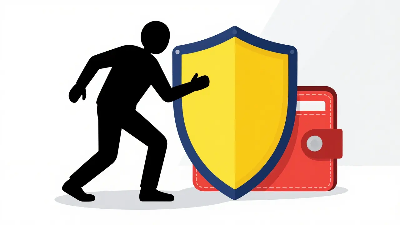Shield protecting crypto wallet from scam attempts