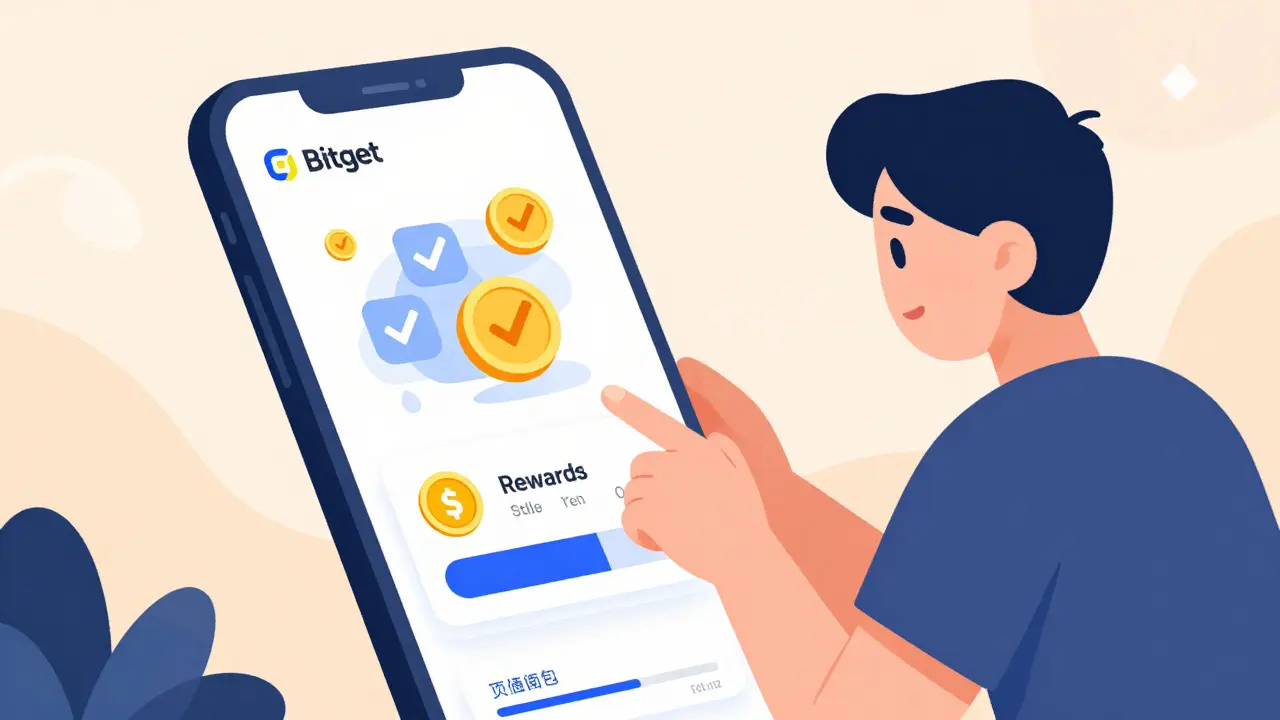 User completing tasks on mobile app to claim crypto airdrop rewards