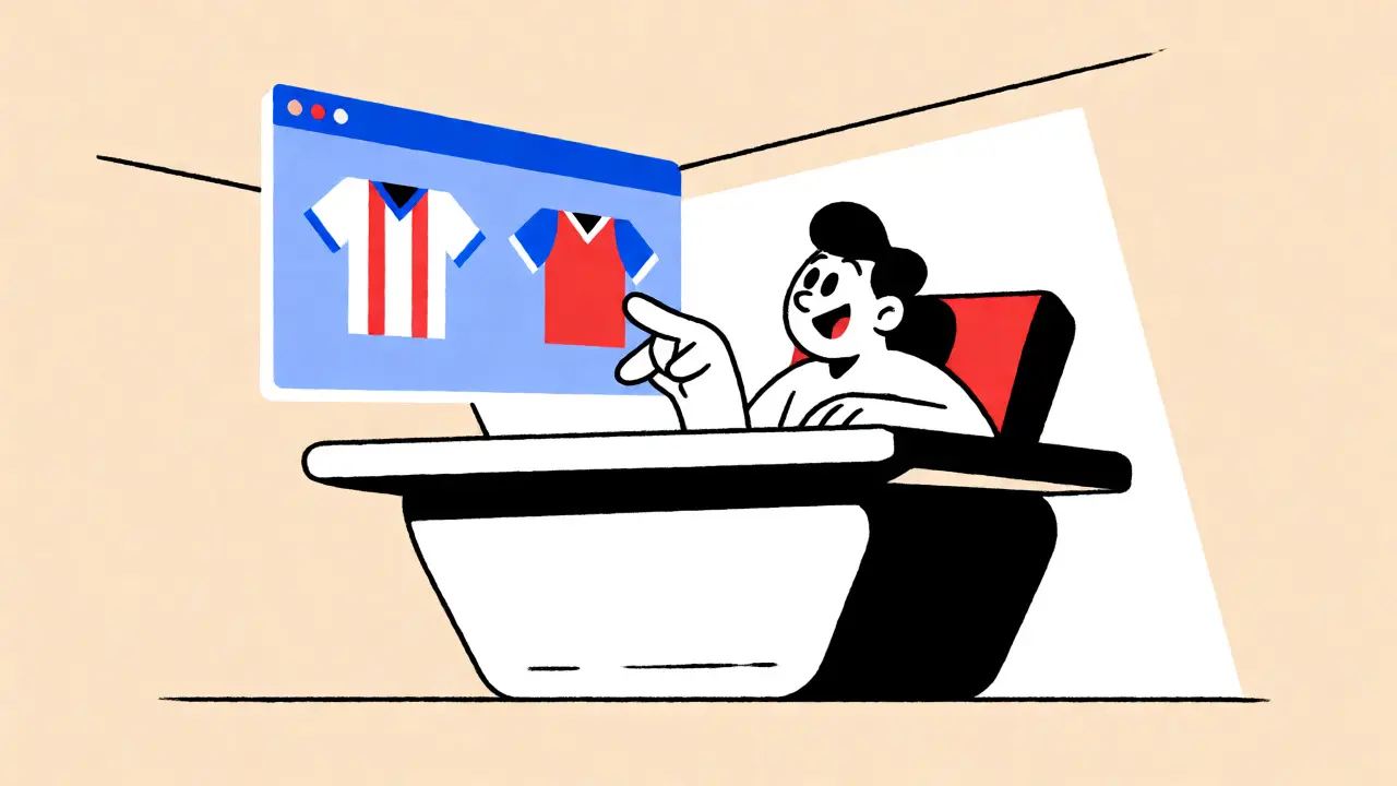 Fan voting on jersey designs through a futuristic holographic interface.