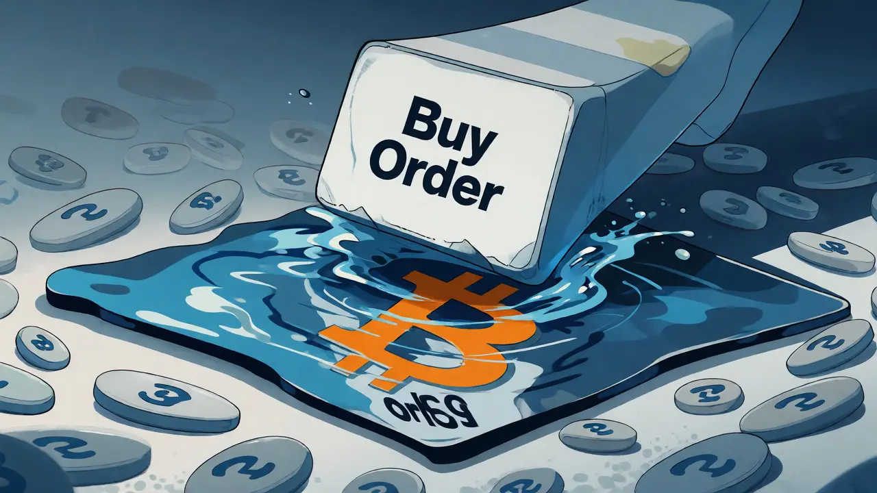 Large buy order sinking in shallow liquidity pool