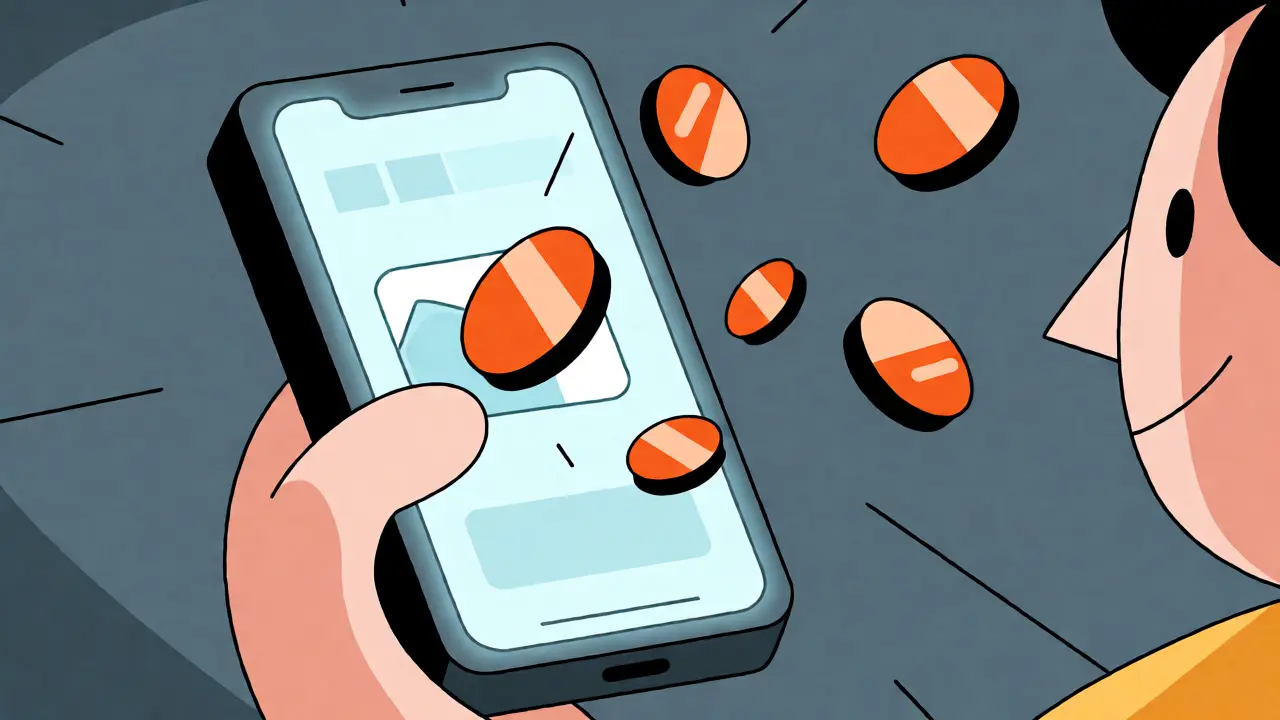 Character claiming CSM tokens from a smartphone in UPA cartoon style